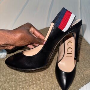 Authentic Gucci black leather sling back